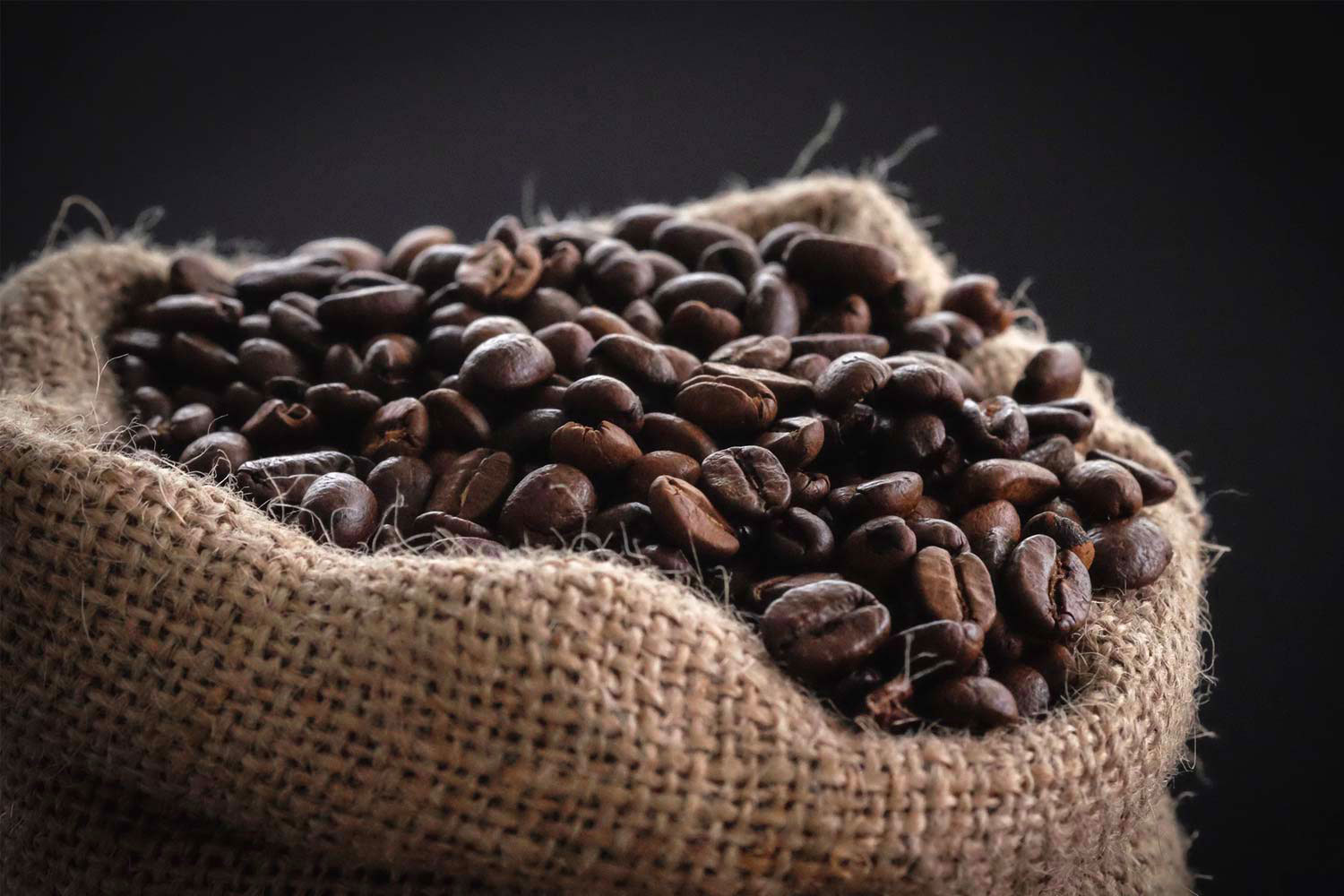 coffee beans in a wicker basket